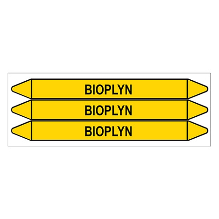 Značení potrubí, bioplyn,3 ks, 355 × 37 mm